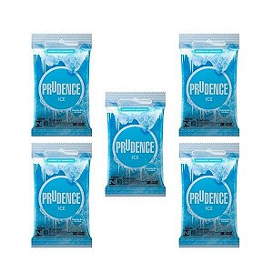 Preservativo Prudence Ice Com 3 Un Kit C/5 Pacotes 
