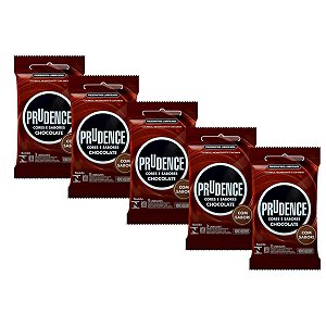 Preservativo Prudence Chocolate C/3un- Kit Com 5 Pacotes