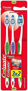 Escova Dental Dent Colgate Com 03 Unidades Clean Mac