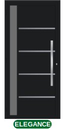 PORTA DE GIRO LAMBRIL 1 VIDRO LATERAL C/FRISO C/PUXADOR - BLACK