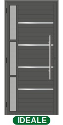 PORTA DE GIRO LAMBRIL 3 VIDROS LATERAIS C/FRISO C/PUXADOR - BLACK