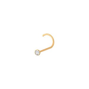 Piercing Nariz Folheado a Ouro 18k Ponto de Luz Zircônia