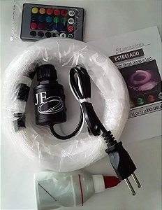 Kit Céu noturno Efeito Estrelado Iluminação Fibra Ótica 100 pontos RGB(colorido)