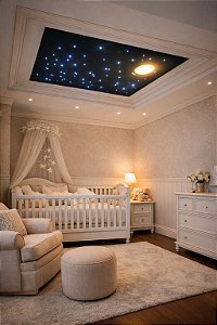 Kit de Iluminação em fibra Ótica para efeito de Céu Estrelado 100 pontos branco + lua Cheia