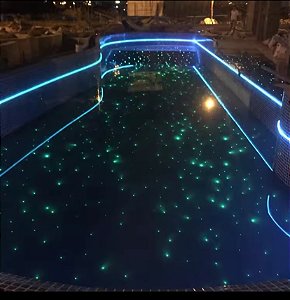 Iluminação de Piscina com Fibra Óptica Efeito Estrelado