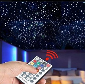 kit Céu noturno iluminação Fibra Ótica Efeito Estrelado 300 pontos RGB(colorido)