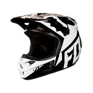 Capacete Para Quadri FOX V1 Race - Preto|Branco