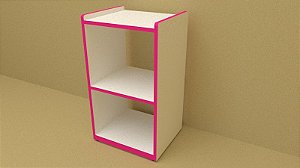 MESA APARADORA EM MDF BRANCA COM PERFIL PINK