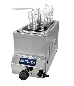 FRITADEIRA INDUSTRIAL A GÁS 3L 1CUBA INOX - METVISA