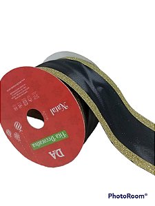Fita Aramada Cetim c/ Borda Glitter 78086 - D e A