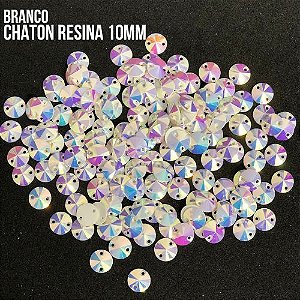 CHATON RESINA 10MM HBFM 2403 BRANCO AB 1000PCS