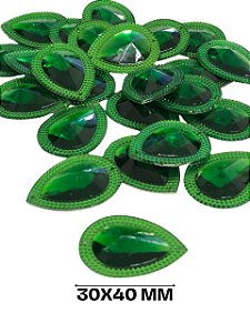 CHATON ACRILICO 30X40MM HBZK 2404 VERDE BANDEIRA 100PCS