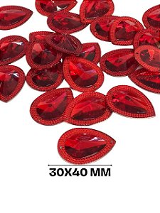 CHATON ACRILICO 30X40MM HBZK 2404 VERMELHO 100PCS