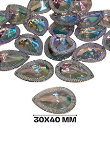 CHATON ACRILICO 30X40MM HBZK 2404 TRANSPARENTE AB 100PCS