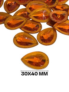 CHATON ACRILICO 30X40MM HBZK 2404 LARANJA 100PCS