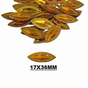 CHATON ACRILICO 17X36MM HBZK 2402 DOURADO 200PCS
