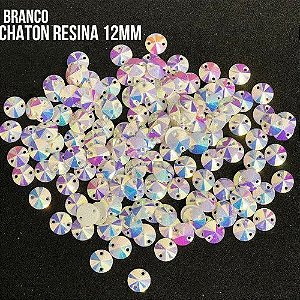CHATON RESINA 12MM HBFM 2404 BRANCO AB 500PCS