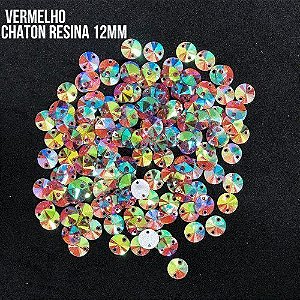 CHATON RESINA 12MM HBFM 2404 VERMELHO AB 500PCS