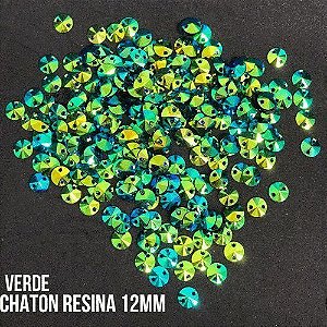 CHATON RESINA 12MM HBFM 2404 VERDE AB 500PCS