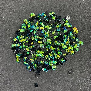 CHATON RESINA 10MM HBFM 2403 PRETO AB 1000PCS