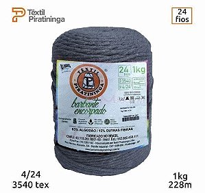 BARBANTE ENCORPADO 24 FIOS COR CINZA ESCURO 1KG