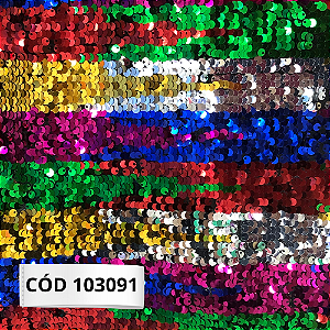 TECIDO PAETÊ COLORIDO ARCO IRIS
