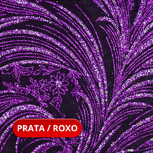 TECIDO TULE PEDRARIA COM FOLHAGEM E FLORES