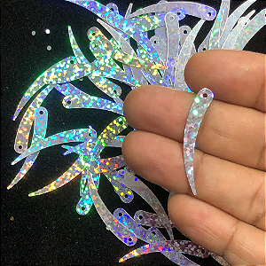 PAETÊ CHIFRE HOLOGRÁFICO 05X32 MM REF 030638 50 GR