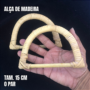ALÇA DE MADEIRA 15 CM (O PAR)