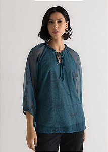 Blusa de chiffon de festa