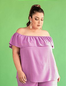 Blusa Ciganinha Plus Size com Elástico no Ombro Julia Plus
