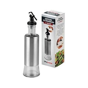 Porta Azeite ou Vinagre com Dosador Vidro e Inox UnyHome