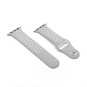 Pulseira Esportiva Silicone Cinza p/ Apple Watch Sport 38/40