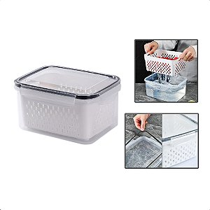 Pote Organizador Plástico Geladeira Com Cesto 1700ml