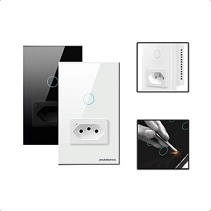 Interruptor Zigbee Intelig Touch 1 Botão Tomada 4x2