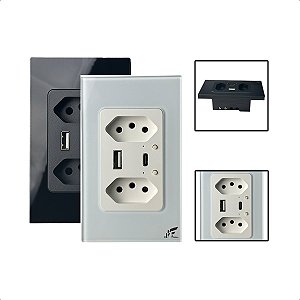 Tomada Inteligente Wi-Fi Dupla 16A USB E USB-C