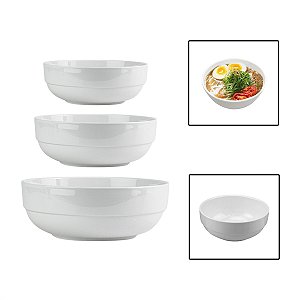 Kit 3 Tigelas Bowl 500ml, 700ml e 1150ml Melamina Cumbuca