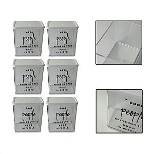 Kit 6 Potes Herméticos Organizadores Alimentos Sabão 615ml