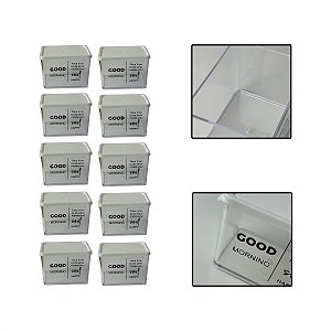 Kit 10 Potes Herméticos Organizadores Alimentos Sabão 370ml
