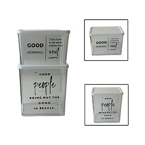 Kit 2 Potes Herméticos Organizadores Alimentos 370ml e 615ml