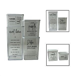 Kit 4 Potes Herméticos Organizadores de Alimentos Sabão