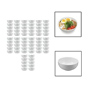 Kit 70 Tigelas Bowl 1150ml Melamina Cumbuca Sopa Salada