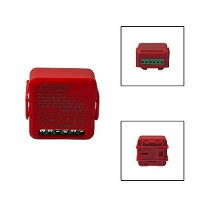 Mini Interruptor Relé Zigbee Cortina Amazon Tuya Vermelho