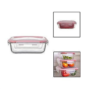 Pote Hermético Vidro Borossilicato 370ml Retangular