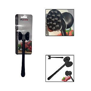 Martelo Batedor Amaciador Carne Bife Liga Zinco Preto