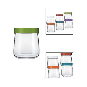Pote de Vidro Mandacaru 800ml C/ Tampa Cor Sortida
