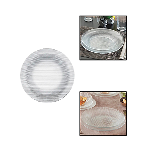 Prato de Vidro Diamante Fundo 22,4cm