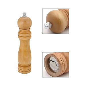 Moedor Manual Sal Pimenta Grãos Temperos MDF 21cm