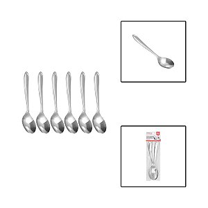 Kit 6 Colheres De Mesa Aço Inox Jogo Talheres
