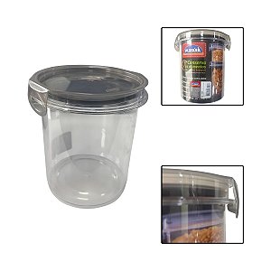Porta Mantimentos Trava Mais Cristal Redondo 1,2L